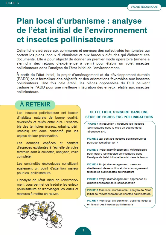 fiche 6 de la série ERC Pollinisateurs